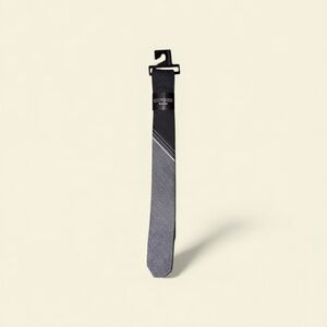 Express Charcoal Gray Tie with Diagonal Stripes